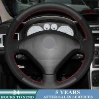 Customized Car Steering Wheel Cover Non-Slip Suede Braid For Peugeot 307 2001-2008 307 SW 2005-2008 Expert Partner 206 308 Steering Wheels Accessories