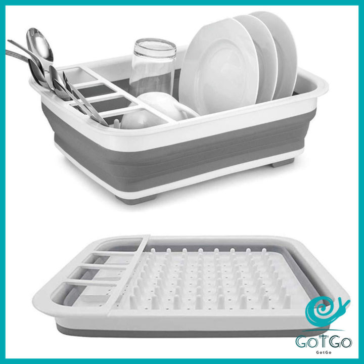 gotgo-ถาดคว่ำจาน-ชาม-แบบพับเก็บได้-ใช้งานสะดวก-ที่คว่ำจานอเนกประสงค์-folding-dish-rack-มีสินค้าพร้อมส่ง