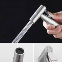 ☃๑✽ Stainless Steel Hand Bidet Faucet for Bathroom Toilet Sprayer Gun Hand Sprayer Shower Head Self Cleaning Bathroom Fixture