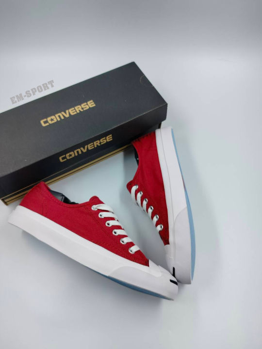 รองเท้า-converse-jack-purcell-สีแดงเลือดหมู-รองเท้าผ้าใบ-รองเท้าผู้ชาย-ผู้หญิง-สินค้าพร้อมส่ง-อุปกรณ์ครบเซ็ต