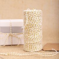 【YD】 100m/roll 1mm Twisted Gold Cotton Cords Tag String Cord Twine Thread