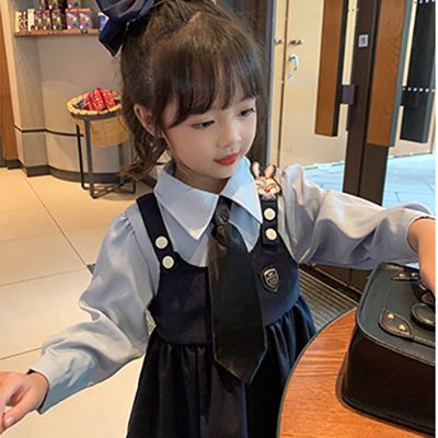 Girls high-grade dress the spring and autumn period han edition in paragraph college student uniform wind girl false princess or two