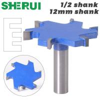 SHERUI 1pc 1/2－ก้าน 12 มม. 6 Edge T Type Slotting Cutter เครื่องมืองานไม้ Router Bits สําหรับไม้เกรดอุตสาหกรรม Milling Cu