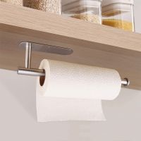 Self-Adhesive Toilet Paper Roll Holder Wall Mount Stainless Steel No Punching Towel Roll Dispenser Organizers Bathroom Kitchen Toilet Roll Holders