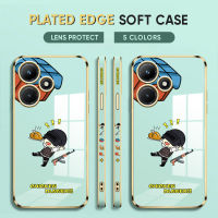 ฟรีสายคล้องเซลล์เคสโทรศัพท์สำหรับ Infinix X669 30i ร้อน Game PUBG ลายการ์ตูนขอบสี่เหลี่ยมเคสโทรศัพท์ชุบหรูหราเคสโทรศัพท์อ่อน