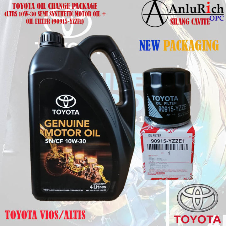 TOYOTA VIOS/ATLIS OIL CHANGE PACKAGE 4LTRS 10W-30 SEMI SYNTHETIC + OIL ...