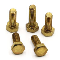 1-10pcs DIN933 ทองเหลือง HEX หัวสกรู M4 M5 M6 M8 M10 หกเหลี่ยมหัวเครื่อง Bolts สกรู-asdewrwerds