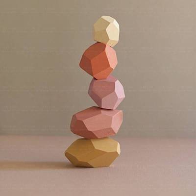 balance stone ของเล่นไม้ ของเล่นแนวมอนเตรส หินเรียงบาลานซ์ ชุดเรียงหิน Montessori ของเล่นพัฒนากล้ามเนื้อมือ