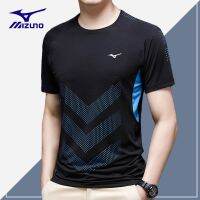 น้ำมันเชื้อเพลิง Mizuno เสื้อยืดแห้งเร็วชายฤดูร้อนใหม่ผ้าไหมน้ำแข็งที่พักผ่อนหย่อนใจกลางแจ้งระบายอากาศออกกำลังกายสูงแห้งเร็วแขนสั้น T