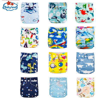 [Babyland]Baby Diaper 12pcsLot Reusable Washable Cloth Diaper Cover Adjustable Eco-friendly Nappy 3-15kg baby Diaper Shells
