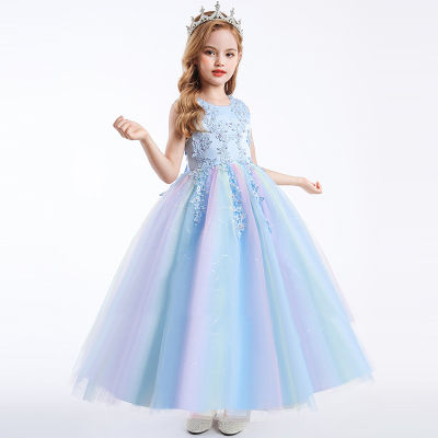 Girls Dresses Party Dresses for Weddings Princess Mesh Birthday Performance Robes Kids Prom Gown Veatidos 5-10 Years