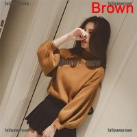 Womens Sweaters Fashion Turtleneck Batwing Sleeve Pullovers Loose Knitted Swea