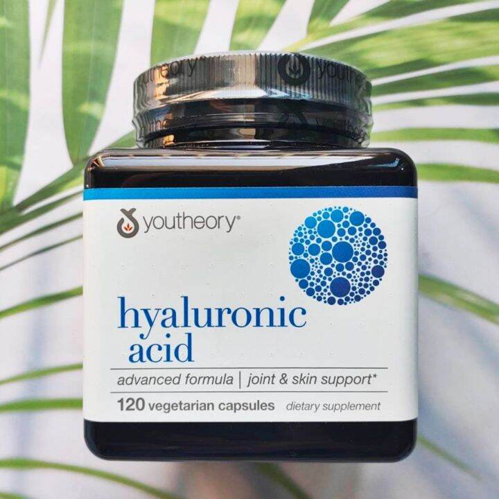 กรดไฮยาลูโรนิค Youtheory® Hyaluronic Acid 50mg, Advanced Formula 120 เม็ด Lazada.co.th