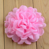 20pcslot 20 color big Burned chiffon flower 10cm headband flowers no clips flat back