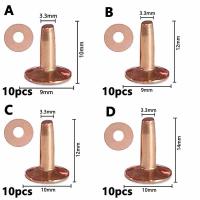 Pzcf10ชิ้นถาวร Tack Burrs แข็งทองเหลืองรัด Rivets Tuds ทองแดง Rivets งานฝีมือหนังที่มีคุณภาพสูงเข็มขัดไบรเดิ้ล