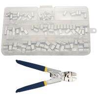 Stainless Steel Fishing Pliers Wire Rope Crimping Tool with 150Pcs Ferrule Crimping Loop Kit for Crimpers &amp; Crimping Sleeves Tool