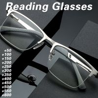 MDOD Men 39;s Reading Glasses 0.5 to 4.0 Business Reading Lens Metal Frame Optical Anti Blue Light Presbyopia Glasses with Class