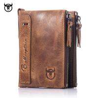 ZZOOI Brand HOT Genuine Crazy Horse Cowhide Leather Men Wallet Short Coin Purse Small Vintage Wallets New High Quality Designer