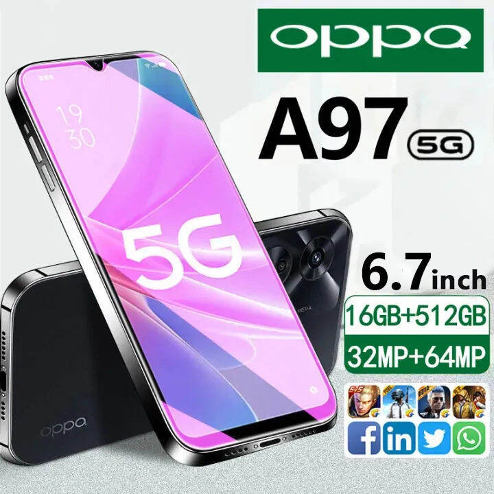 โทรศัพท์ Oppq A97 5G Smartphone หน้าจอ 6.7 นิ้ว โทรศัพท์บางๆ  โทรศัพท์เล่นเกม หน่วยความจําขนาดใหญ่ กล้องHd Android12.0 Mobile Phone  ปลดล็อคด้วยใบหน้า ระบบนําทาง Gps โทรศัพท์มือถือ สองซิมสแตนคู่  รองรับการเก็บเงินปลายทาง มือถือราคาถูกๆ โทรศัพท์ราคาถูกๆ ...