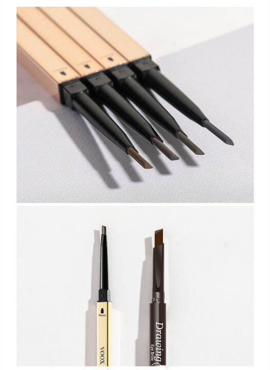 ดินสอเขียนคิ้วพร้อมแปรงกันน้ำกันเหงื่อติดทนที่เขียนคิ้ว-eyebrow-pencil-gold-set-1360