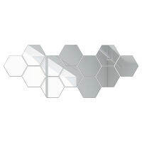 บิดงอได้สะท้อนแสงได้ Hexagon Mirror แผ่นกาวกระเบื้องกระจก Glass สติ๊กเกอร์กระจกสำหรับตกแต่งบ้านทุกวันห้องนั่งเล่นเคาน์เตอร์ห้องน้ำ