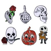 【YF】 Fashion Pumpkin Enamel Pins Punk Hip Hop Denim Lapel Badge Brooches Jewelry Accessories Gifts