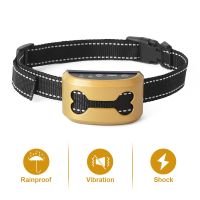 【CW】 Pet Dog Safety Anti Bark Collars Rechargeable Vibration/Electric Shock Waterproof Stop Barking Dog Waterproof Training Collars