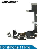 Aocarmo สําหรับ iPhone 11 Pro ชาร์จพอร์ตชาร์จ USB Dock Connector ไมโครโฟนไมโครโฟนหูฟังแจ็คสายยืดหยุ่นพร้อมบอร์ด IC