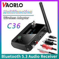 *VAORLO 5.3เครื่องรับสัญญาณเสียงไร้สายบลูทูธของแท้ใหม่รองรับอะแดปเตอร์เสียง U-Disk พร้อมแจ็ค RCA ออปติคอลขนาด3.5มม. สำหรับรถยนต์ T V ลำโพงสำหรับพีซี