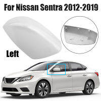 สีขาวรถด้านซ้ายฝาครอบกระจกมองข้างสำหรับ Nissan Sentra 2012-2019ไม่มีสัญญาณ Primer ชิ้นส่วนภายนอกกระจกครอบคลุม Cap