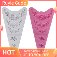 Ruyie Rose Flower Garland ซิลิโคนแม่พิมพ์เค้กขอบเครื่องประดับตกแต่งงานแต่งงานเครื่องมือ