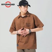 KYUSHUAD แขนสั้นสำหรับใหม่ผู้ชาย Polo เสื้อยืดเสื้อโปโลทรงหลวมอินเทรนด์