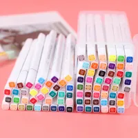 12 PCS สี Manga markers ชุดน้ำล้างทำความสะอาดได้เด็กวาดปากกาเครื่องเขียนภาพวาด shetch Kawaii โรงเรียนอุปกรณ์ศิลปะ-zptcm3861