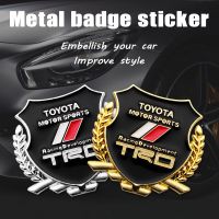 Hot New 2pcs 3D Metal Car Styling Emblems Badge Stickers Decoration Decal For Toyota TRD Rush Vios Yaris RAV4 Etions Fortuner