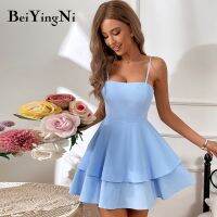 【CW】◑  Beiyingni Spaghetti Dresses Womens Bandage Bow Tie Female A-line Vestidos