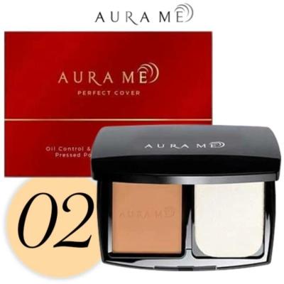 แป้ง Aura Me Perfect Cover แป้ง ออร่ามี สำหรับ  ผิวสองสีและ ผิวสีแทน  # 1 ตลับ [เบอร์ 02]