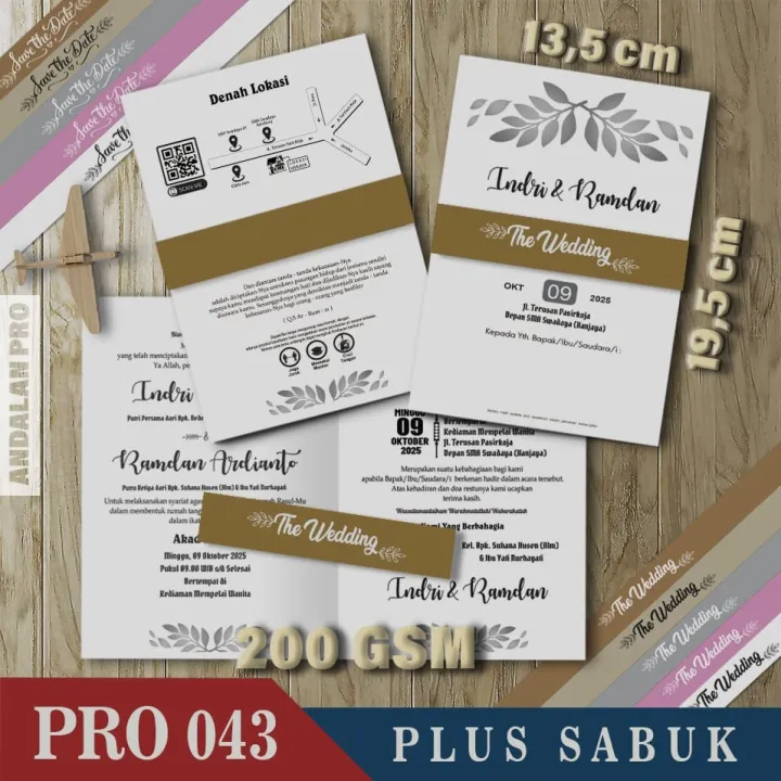 (100 ) Surat Undangan Pernikahan Desai Kekinian Tebal, Simpel dan