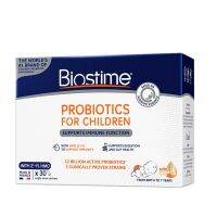 French Biostime Biostime เวอร์ชั่นฮ่องกงโปรไบโอติกสำหรับทารกและเด็กเล็กควบคุมระบบทางเดินอาหาร30ถุงสำหรับทารกอายุ0-7ปี