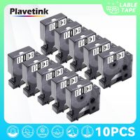 【LZ】☑  Etiqueta de plavetink 10pk 18055 12mm compatível para dymo tubo do psiquiatra do calor etiqueta preto na fita industrial branca para dymo rhino 5200