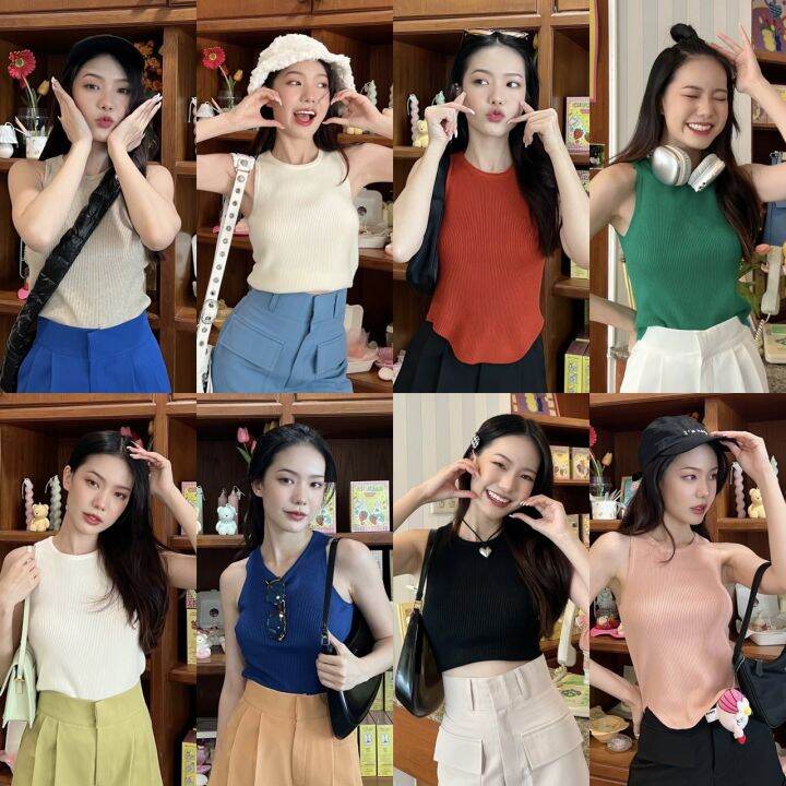 Bemingtop472 Little Miss Tank Top 🍕🤎🥐🥨 Lazada.co.th