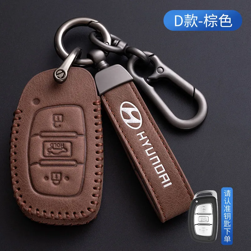 Hyundai Key Chain Leather Car Key Fob Cover Car Key Case 