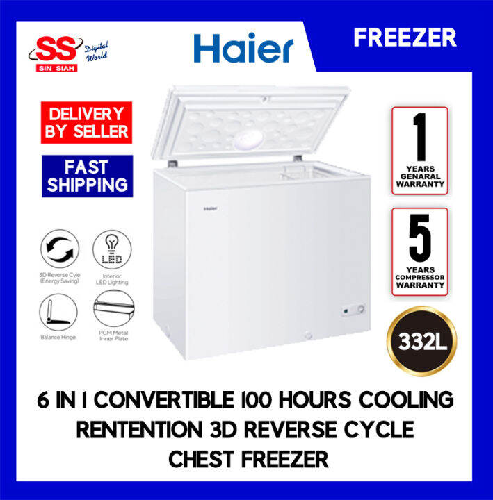 \12304; DELIVERY BY SELLER 】Hair BD328HP 332L 2 in 1 Chest Freezer