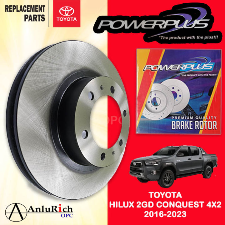 FRONT ROTOR DISC TOYOTA HILUX 2GD CONQUEST 4X2 2016-2023 1PC POWERPLUS ...