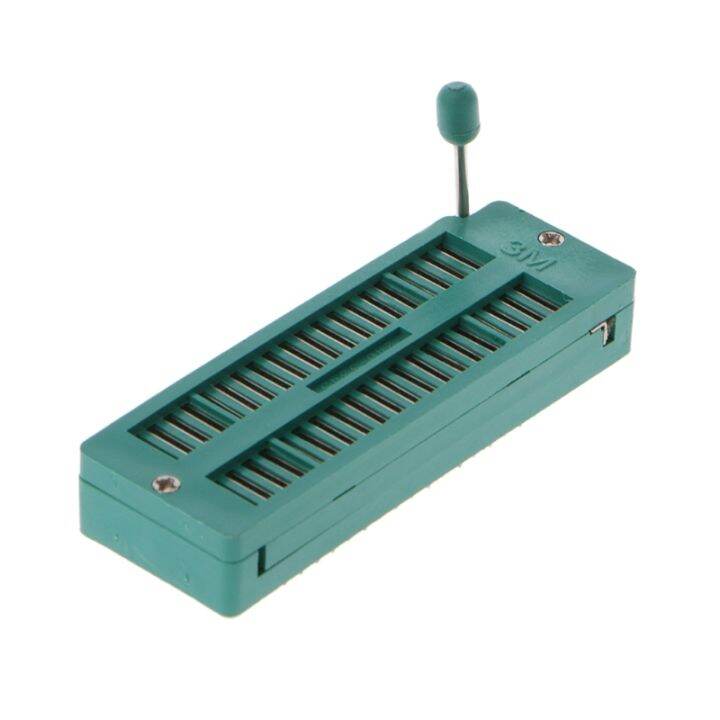 16-20-24-28-40-p-pin-2-54มม-green-dip-test-universal-zif-ic-socket-welding-type