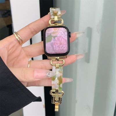 【Hot Sale】 Suitable for iwatch7/s8 generation resin strap applewatch65 hollow buckle bracelet