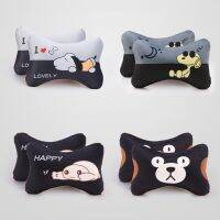 New 2Pcs Car Neck Pillow Cute Cartoon Car Seat Headrest Pillow Neck Cushion Support Soft Comfortable Men Women Girls Universal