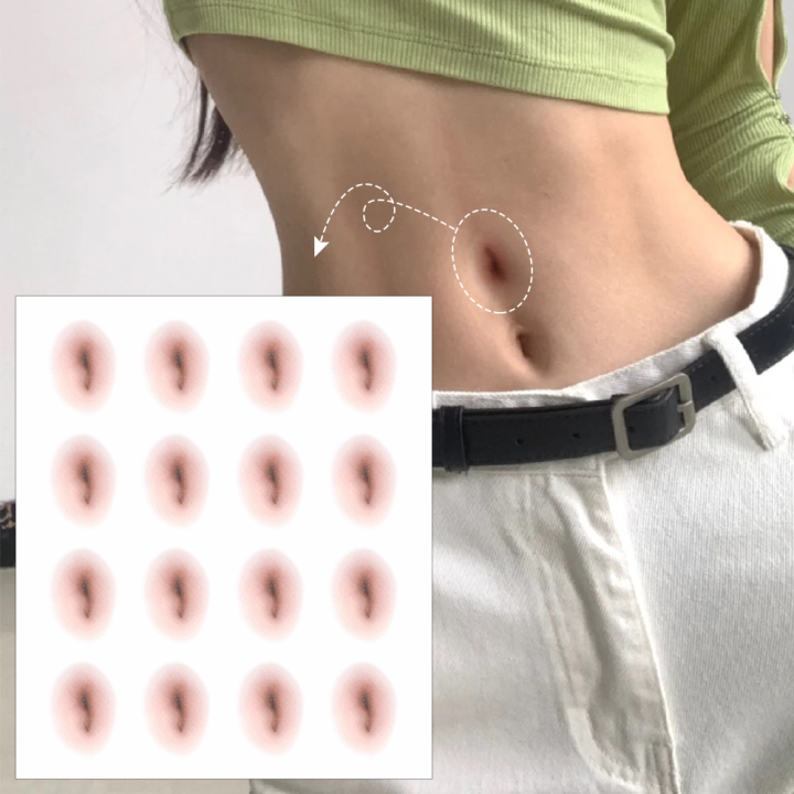 16Pcs/sheet Simulated Navel Tattoo Stickers Temporary Tattoo Stickers