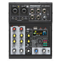 FREEBOSS Mixing Console Mobile Broadcast 4 Channel Bluetooth PC USB Play Record 88 DSP Digital Effect Sound Mixer AG-AS04A