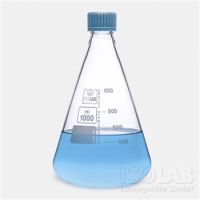 ขวดรูปชมพู่แก้วมีฝา 250ml Erlenmeyer flask glass-screw cap,Isolab