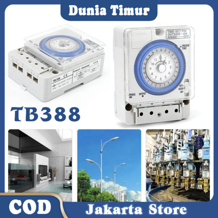 Timer Analog Panasonic Switch Otomatis 24 Jam Tb388 220V AC Penggerak